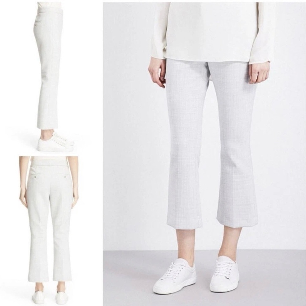 Theory Erstina Pioneer Crop Flare Trouser Pants 0 Grey Coastal Work Spring Chic